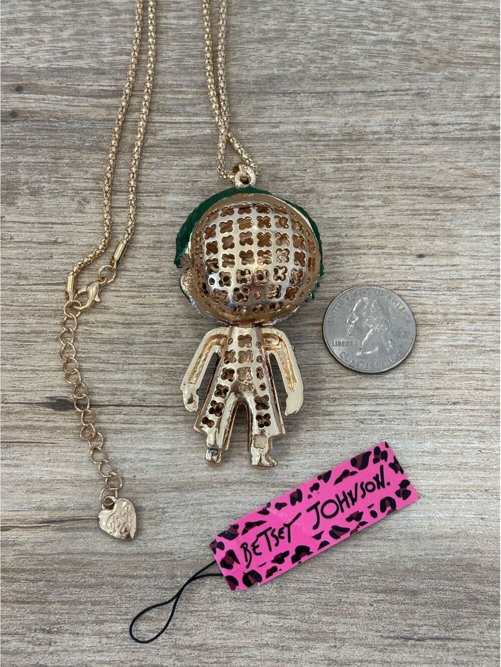 Betsey Johnson Joker Rhinestone Pendant Necklace - Picture 6 of 7